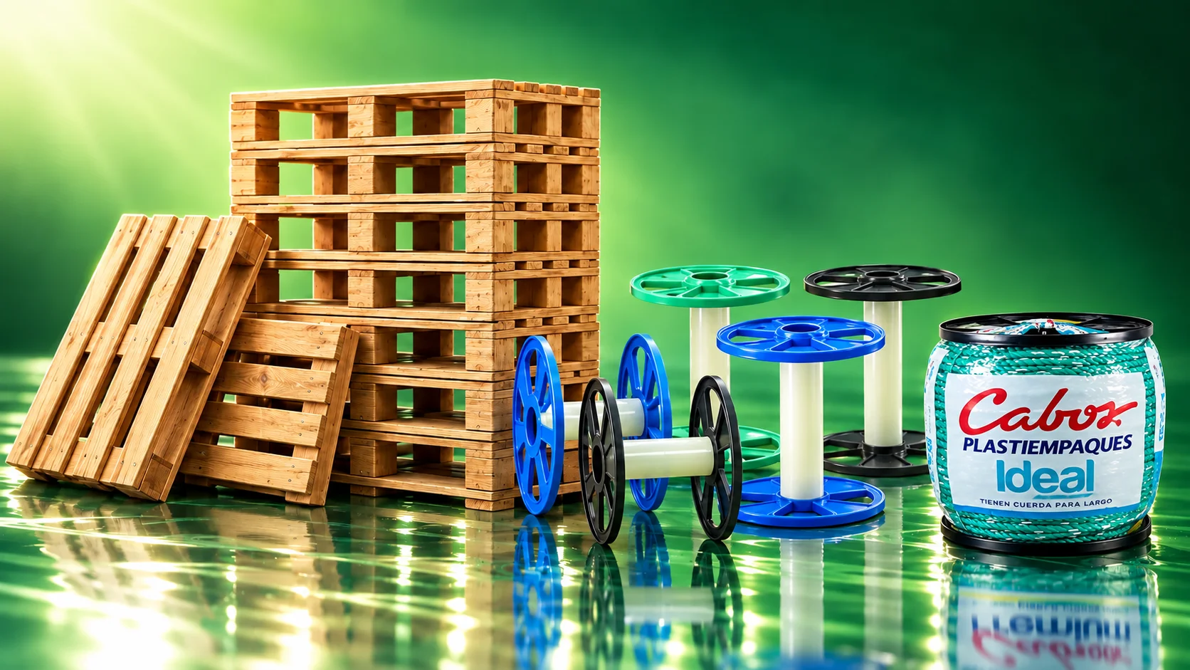 Pallets y carretes reutilizados